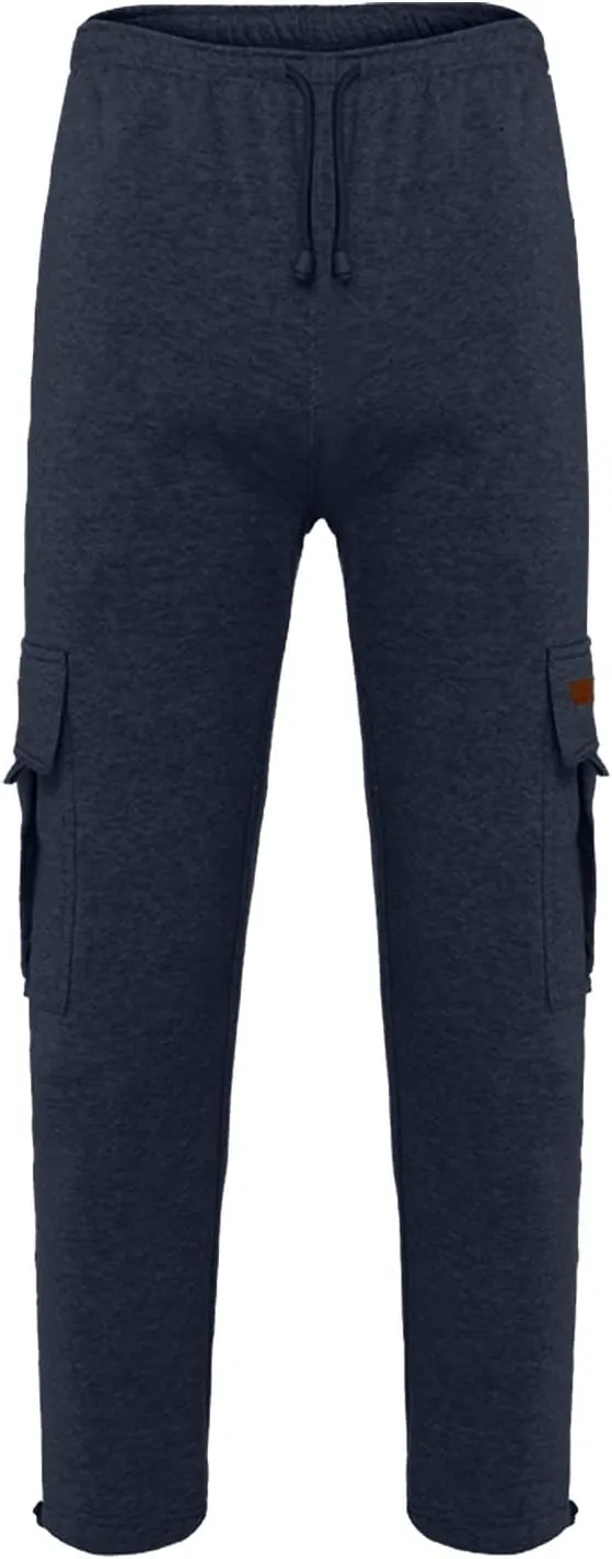 Cargo Sweatpants for Teen Boys 16-18 Mens Heavyweight Cargo Fleece Sweatpants Relaxed Fit Joggers with Pockets Sweat Pants