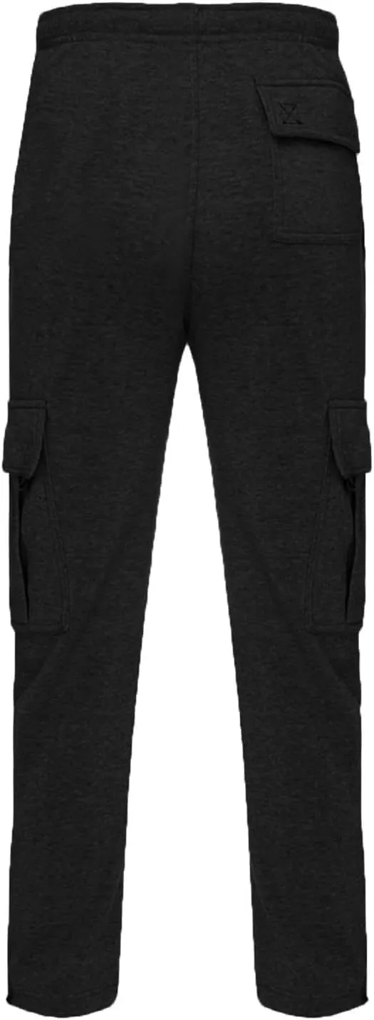 Cargo Sweatpants for Teen Boys 16-18 Mens Heavyweight Cargo Fleece Sweatpants Relaxed Fit Joggers with Pockets Sweat Pants