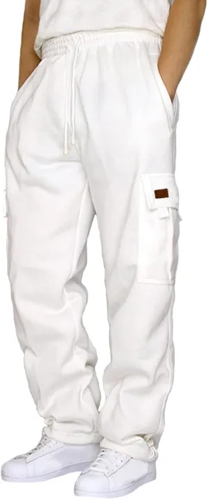 Cargo Sweatpants for Teen Boys 16-18 Mens Heavyweight Cargo Fleece Sweatpants Relaxed Fit Joggers with Pockets Sweat Pants