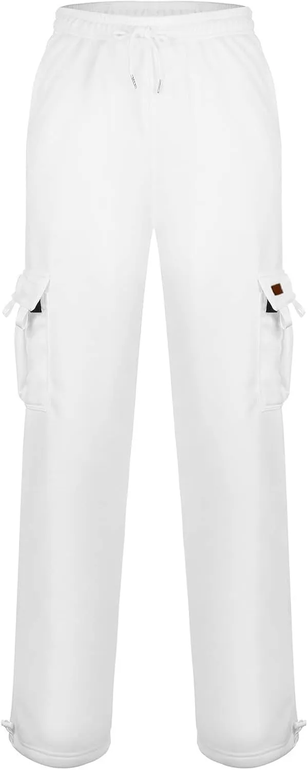 Cargo Sweatpants for Teen Boys 16-18 Mens Heavyweight Cargo Fleece Sweatpants Relaxed Fit Joggers with Pockets Sweat Pants