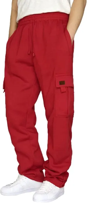 Cargo Sweatpants for Teen Boys 16-18 Mens Heavyweight Cargo Fleece Sweatpants Relaxed Fit Joggers with Pockets Sweat Pants