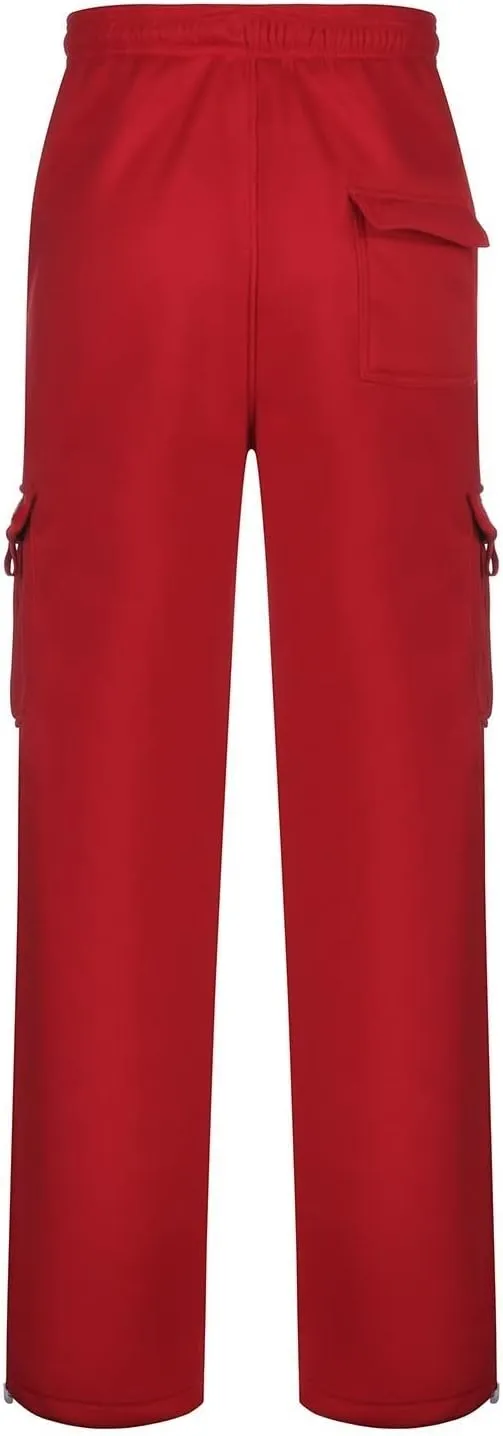 Cargo Sweatpants for Teen Boys 16-18 Mens Heavyweight Cargo Fleece Sweatpants Relaxed Fit Joggers with Pockets Sweat Pants