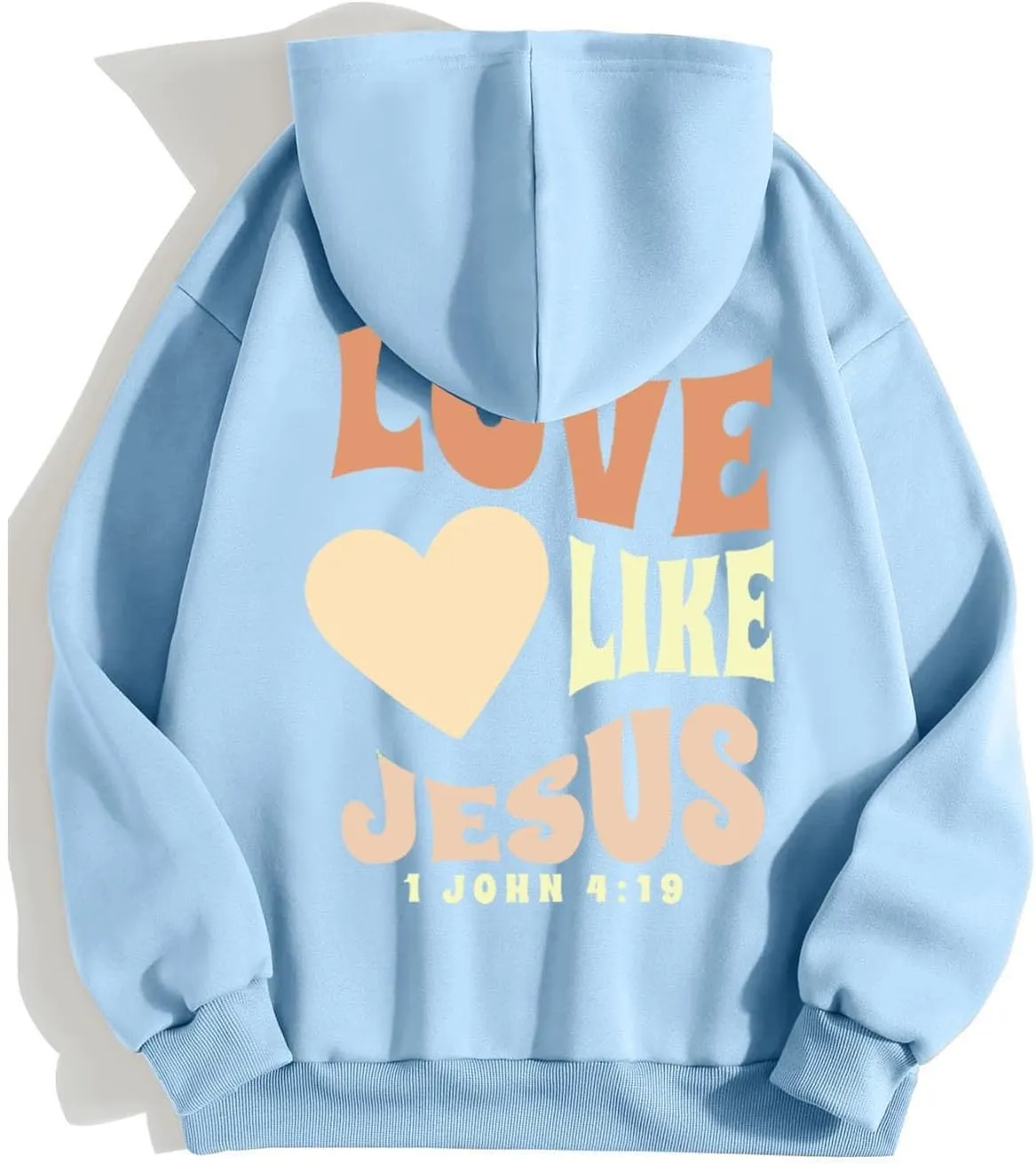 Christian Oversized Hoodie for Women Trust in The Lord Letter Print Pullover Tops with Pocket Long Sleeve Trendy Clothes
