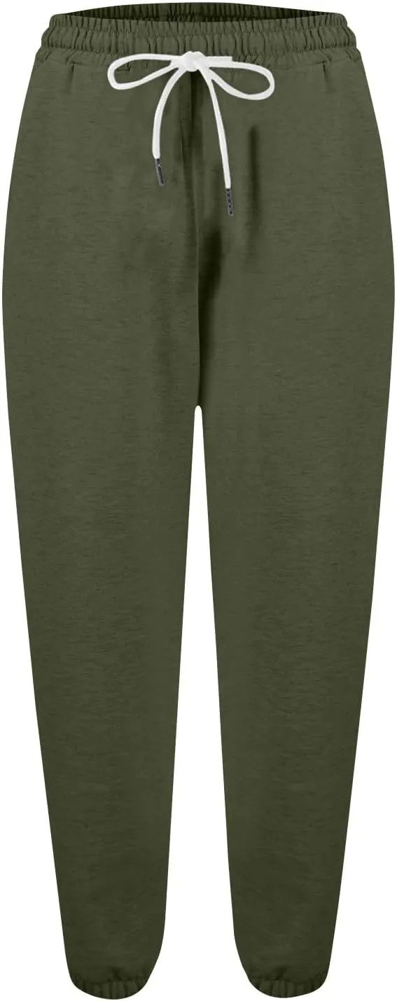 Cinch Bottom Sweatpants Women Baggy High Waisted Sweatpants Athletic Sweat Pants Workout Cotton Joggers with Pockets
