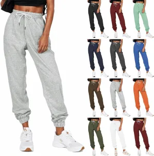 Cinch Bottom Sweatpants Women Baggy High Waisted Sweatpants Athletic Sweat Pants Workout Cotton Joggers with Pockets