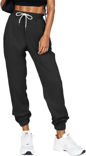 Cinch Bottom Sweatpants Women Baggy High Waisted Sweatpants Athletic Sweat Pants Workout Cotton Joggers with Pockets