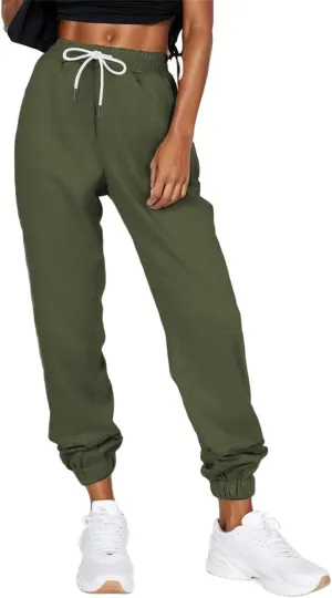 Cinch Bottom Sweatpants Women Baggy High Waisted Sweatpants Athletic Sweat Pants Workout Cotton Joggers with Pockets