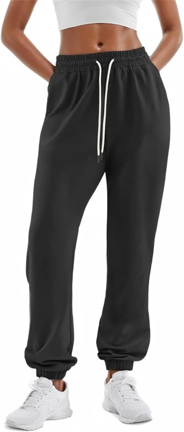 Cinch Bottom Sweatpants Women Baggy High Waisted Sweatpants Athletic Sweat Pants Workout Cotton Joggers with Pockets