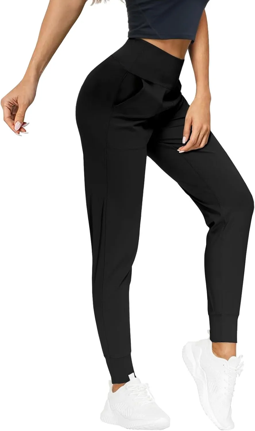 Cotton Joggers for Women High Waisted Tapered Running Yoga Leggings Lightweight Athletic Workout Pants with Pockets