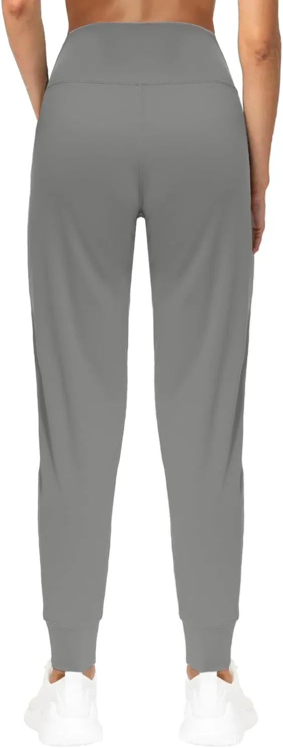 Cotton Joggers for Women High Waisted Tapered Running Yoga Leggings Lightweight Athletic Workout Pants with Pockets