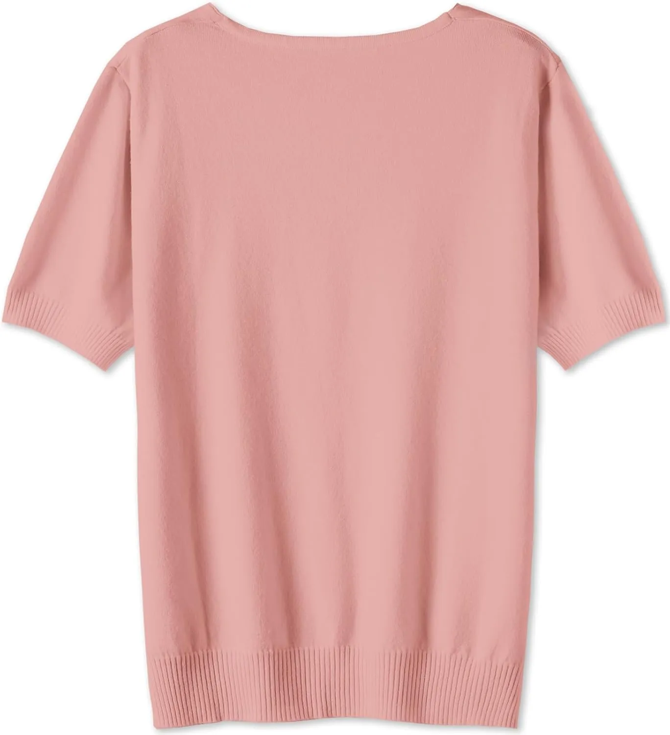 DAIMIDY Women's Short Sleeve V Neck Sweaters Casual Summer Sweater Lightweight Knit Pullover Tops