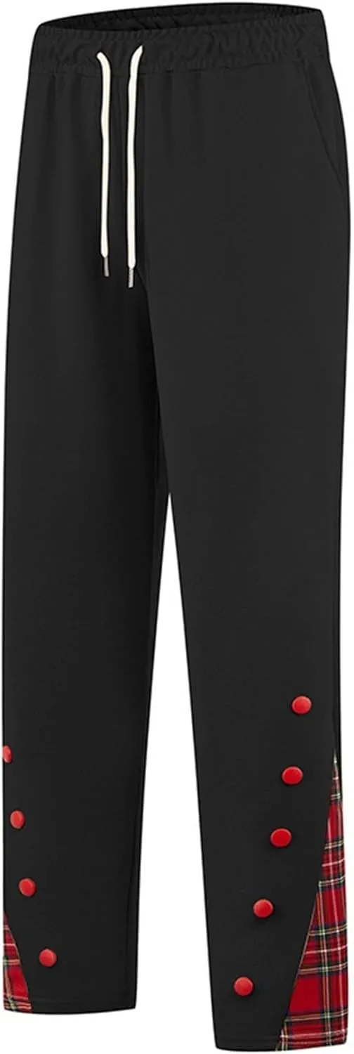 DGHM-JLMY Mens Lightweight Hiking Pants Straight Leg Running Sweatpants Athletic Casual Stretch Elastic Waist Joggers
