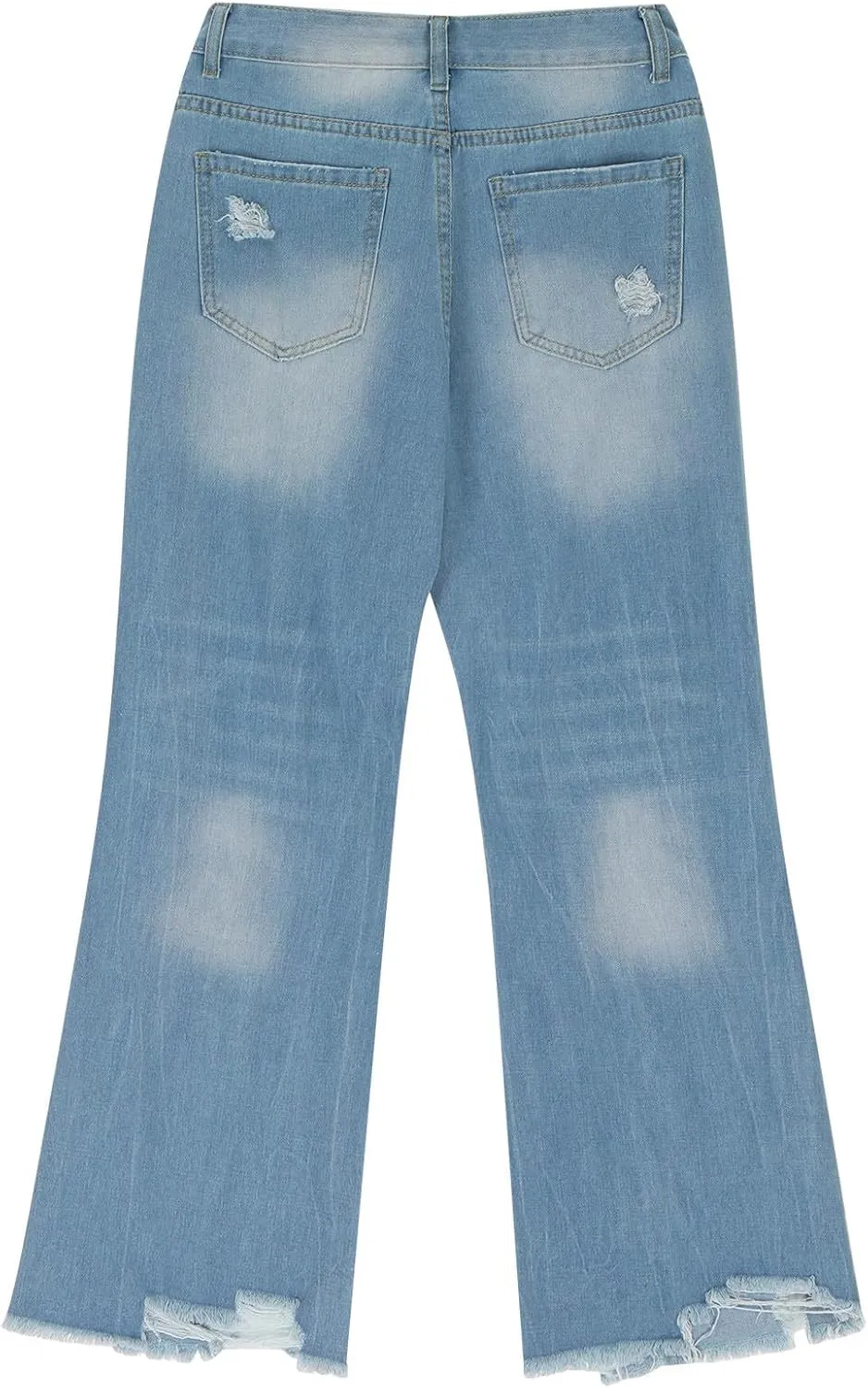 Distressed Wide Leg Jeans for Women High Waisted Loose Ripped Boyfriend Jeans Y2K Stretch Denim Jean Pants Streetwear
