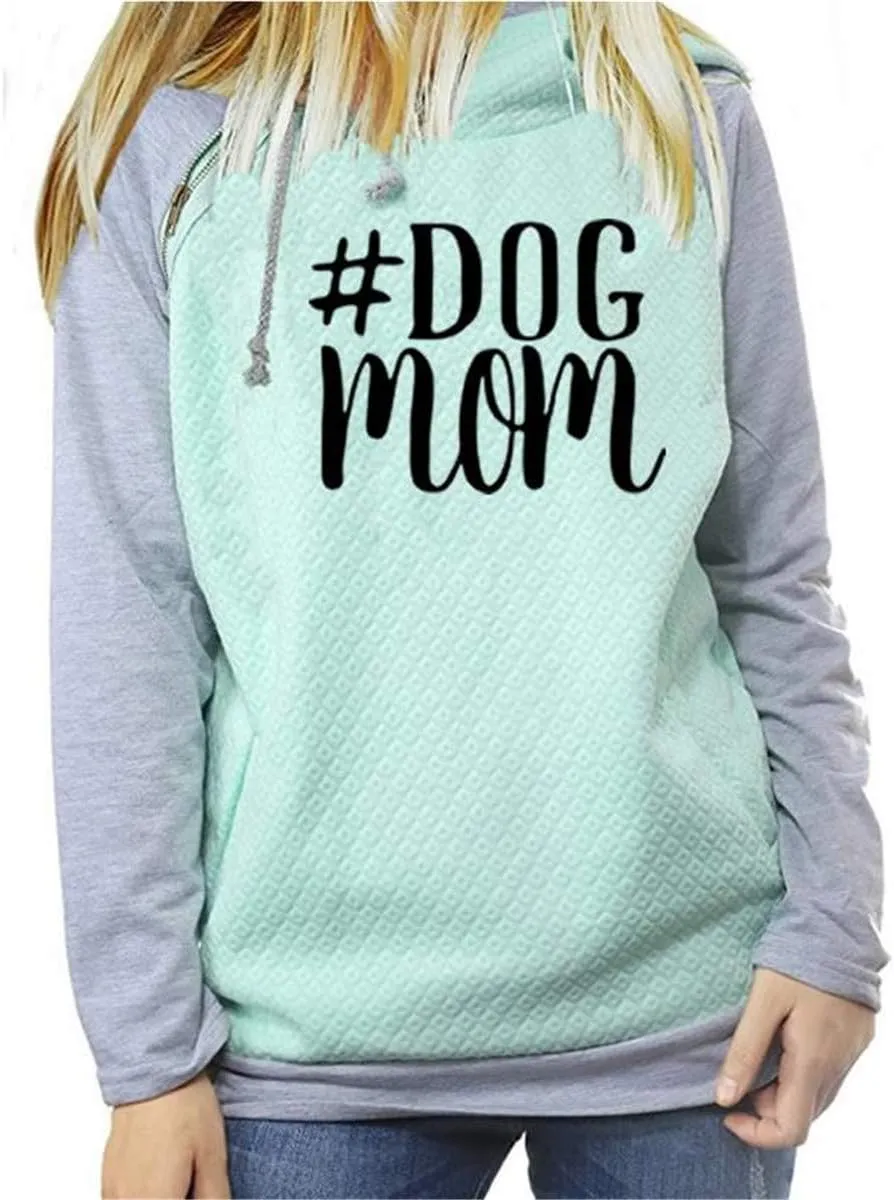 Dog Mom Hoodies Sweatshirt Women Kawaii Printing Pattern Thick Female Cropped Sweatshirts