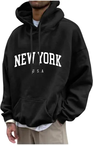 DuDubaby Graphic Hoodies For Men Letter Printing Cotton Sweatshirt 3D Fashion Pullover Design Cotton Hooded