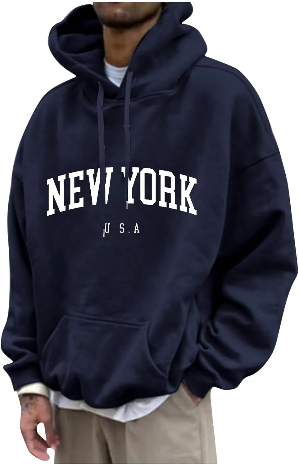 DuDubaby Graphic Hoodies For Men Letter Printing Cotton Sweatshirt 3D Fashion Pullover Design Cotton Hooded