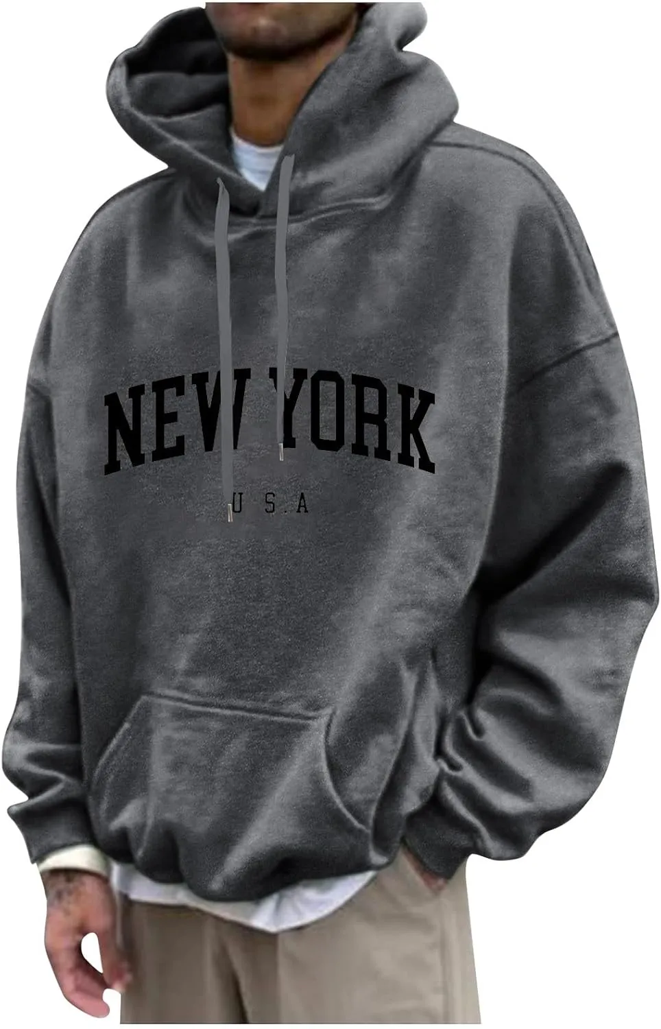 DuDubaby Graphic Hoodies For Men Letter Printing Cotton Sweatshirt 3D Fashion Pullover Design Cotton Hooded