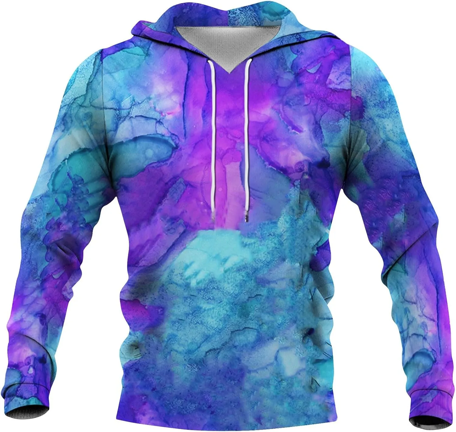 DuDubaby Men Graphic Hoodies Gradient Cotton Sweatshirt Soft Lightweight 3D Pullover Adult Athletic Hooded