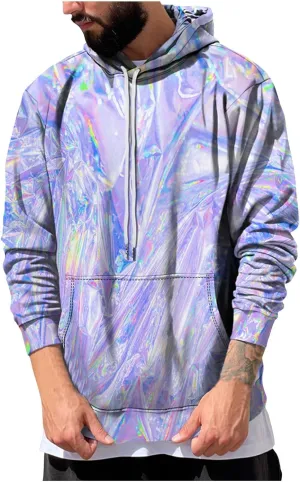 DuDubaby Men Graphic Hoodies Gradient Cotton Sweatshirt Soft Lightweight 3D Pullover Adult Athletic Hooded