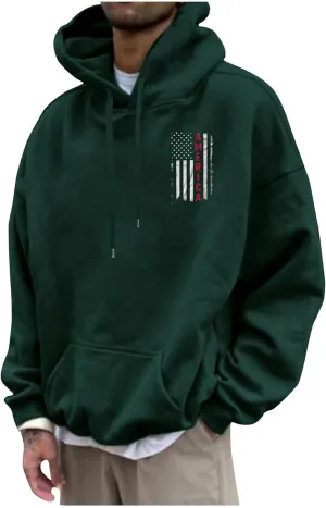 DuDubaby Men Graphic Hoodies Letter Printing Cotton Sweatshirt Big And Tall Soft Pullover Vintage Thick Hooded