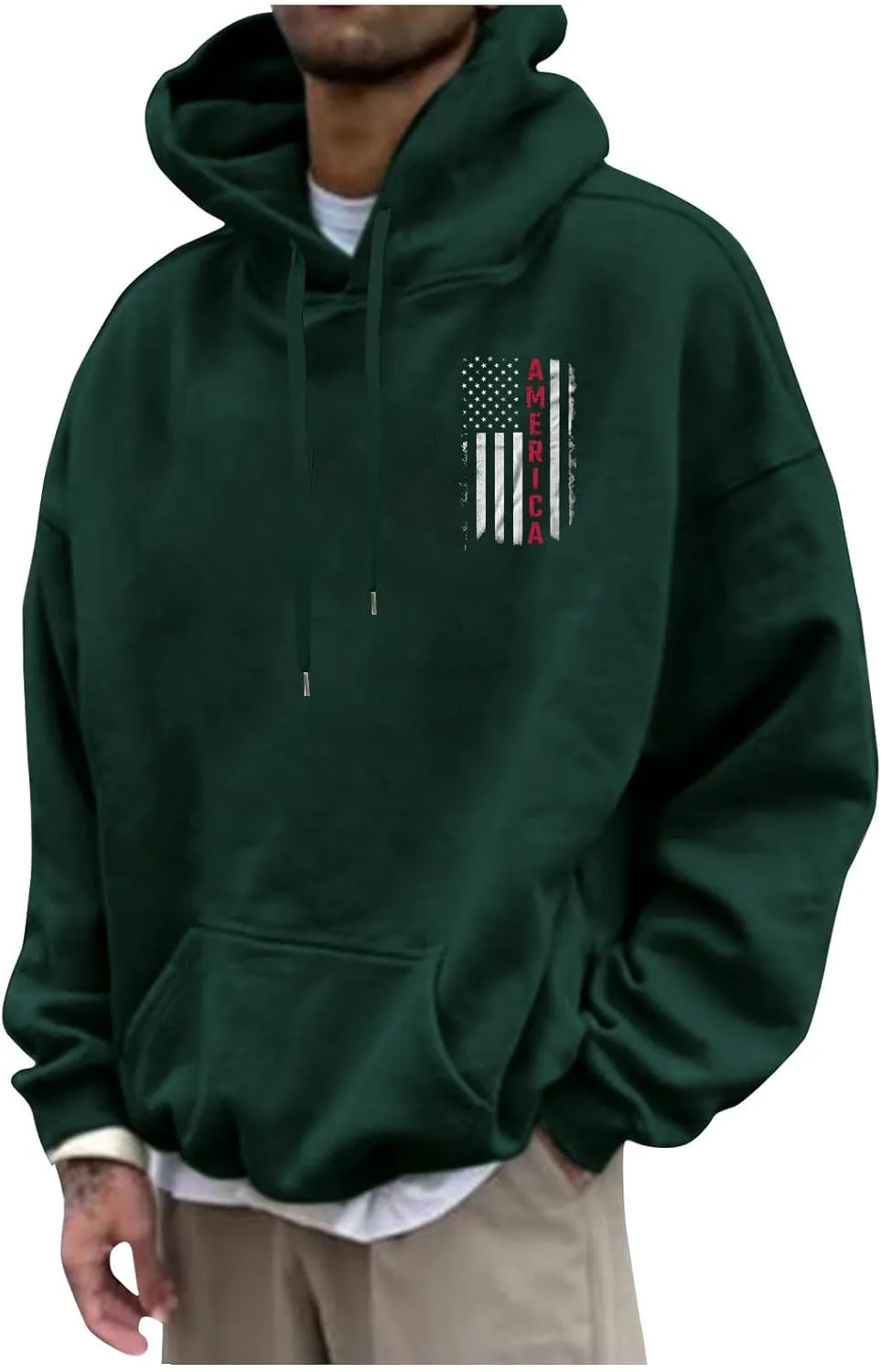 DuDubaby Men Graphic Hoodies Letter Printing Cotton Sweatshirt Big And Tall Soft Pullover Vintage Thick Hooded