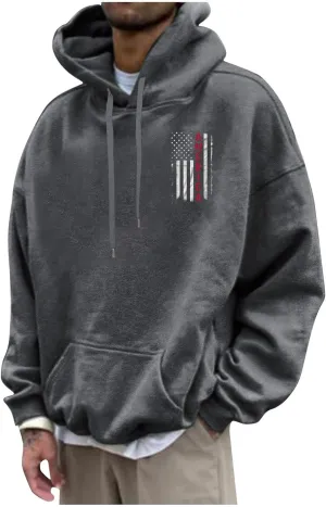 DuDubaby Men Graphic Hoodies Letter Printing Cotton Sweatshirt Big And Tall Soft Pullover Vintage Thick Hooded