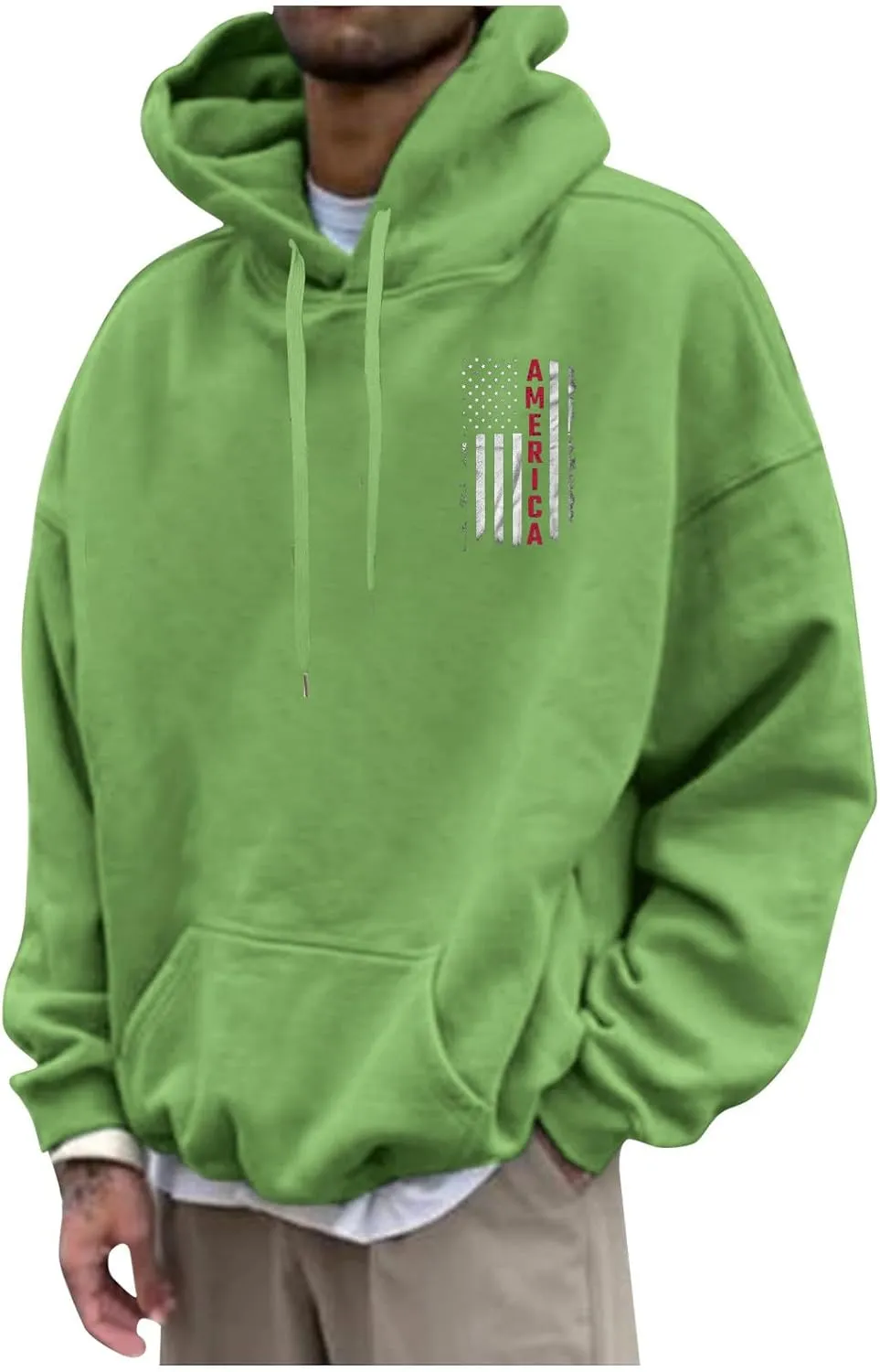 DuDubaby Men Graphic Hoodies Letter Printing Cotton Sweatshirt Big And Tall Soft Pullover Vintage Thick Hooded