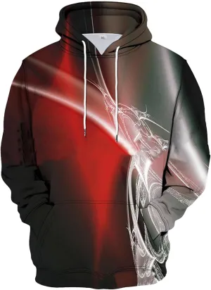 DuDubaby Mens Hoodies Graphic Stripe Gradient Flannel Pullover Thermal Cool Funny Sweatshirt Novelty Heated Comfy Hooded
