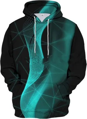 DuDubaby Mens Hoodies Graphic Stripe Gradient Flannel Pullover Thermal Cool Funny Sweatshirt Novelty Heated Comfy Hooded