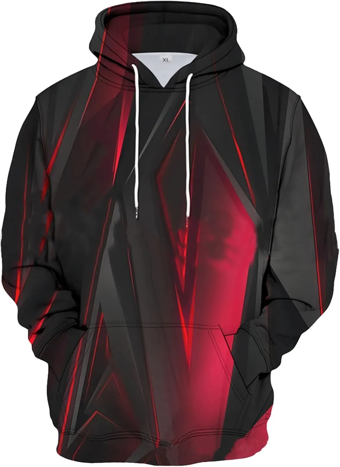 DuDubaby Mens Hoodies Graphic Stripe Gradient Flannel Pullover Thermal Cool Funny Sweatshirt Novelty Heated Comfy Hooded