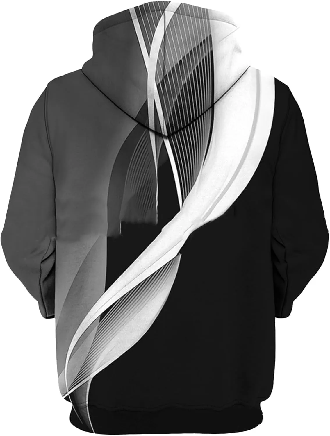 DuDubaby Mens Hoodies Graphic Stripe Gradient Flannel Pullover Thermal Cool Funny Sweatshirt Novelty Heated Comfy Hooded