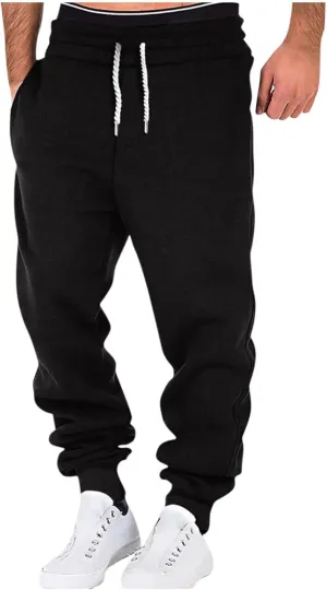 Elastic Waist Pants for Men Color Block Mardi Gras Print Exercise Pants Comfy Relaxed Fit Joggers Sweatpants