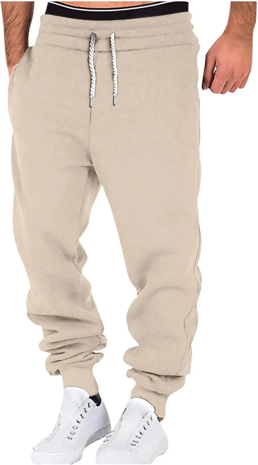 Elastic Waist Pants for Men Color Block Mardi Gras Print Exercise Pants Comfy Relaxed Fit Joggers Sweatpants
