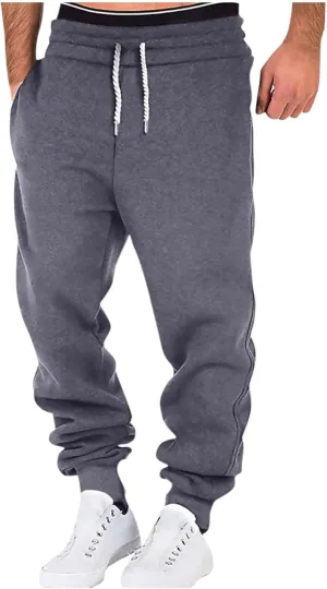 Elastic Waist Pants for Men Color Block Mardi Gras Print Exercise Pants Comfy Relaxed Fit Joggers Sweatpants