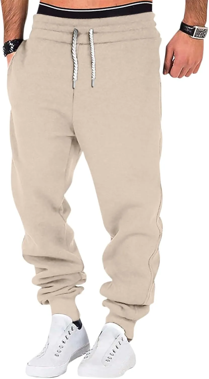 Elastic Waist Pants for Men Color Block Mardi Gras Print Exercise Pants Comfy Relaxed Fit Joggers Sweatpants