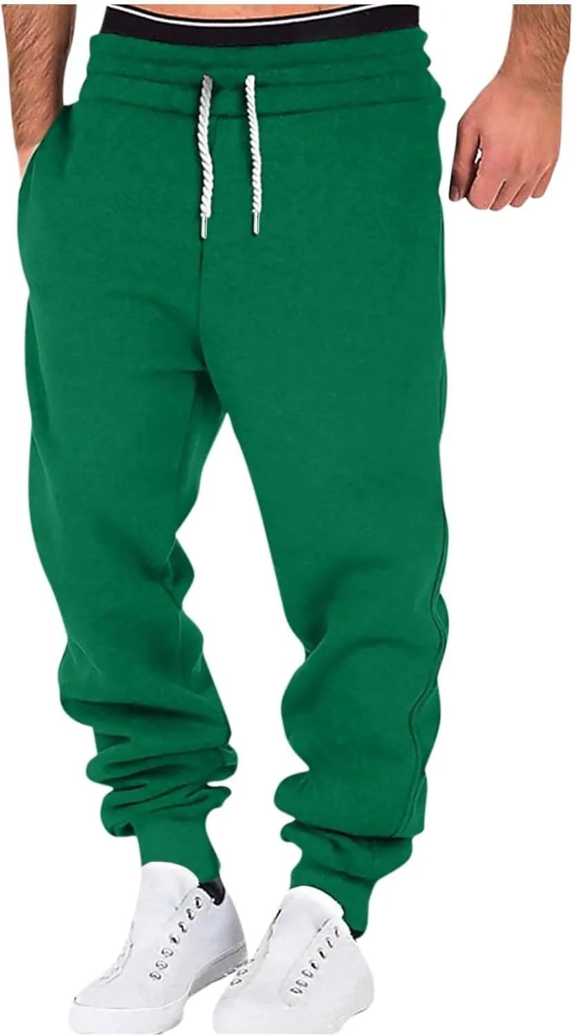Elastic Waist Pants for Men Color Block Mardi Gras Print Exercise Pants Comfy Relaxed Fit Joggers Sweatpants
