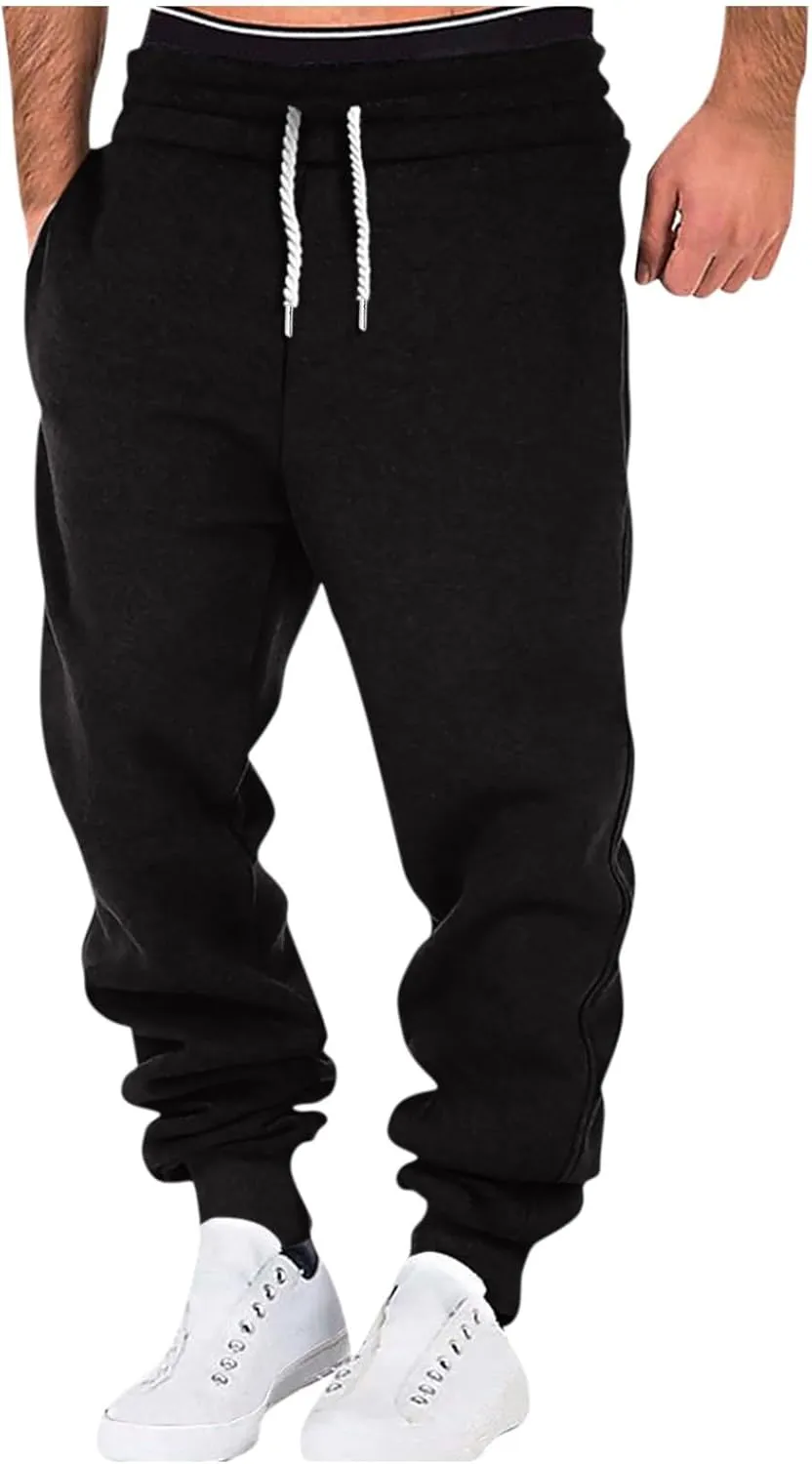 Elastic Waist Pants for Men Color Block Mardi Gras Print Exercise Pants Comfy Relaxed Fit Joggers Sweatpants
