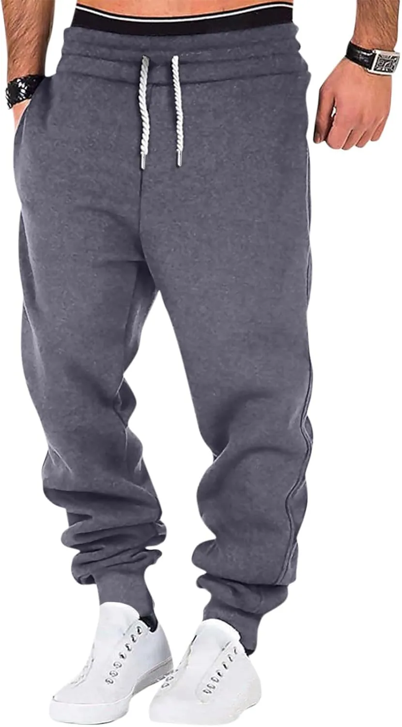 Elastic Waist Pants for Men Color Block Mardi Gras Print Exercise Pants Comfy Relaxed Fit Joggers Sweatpants