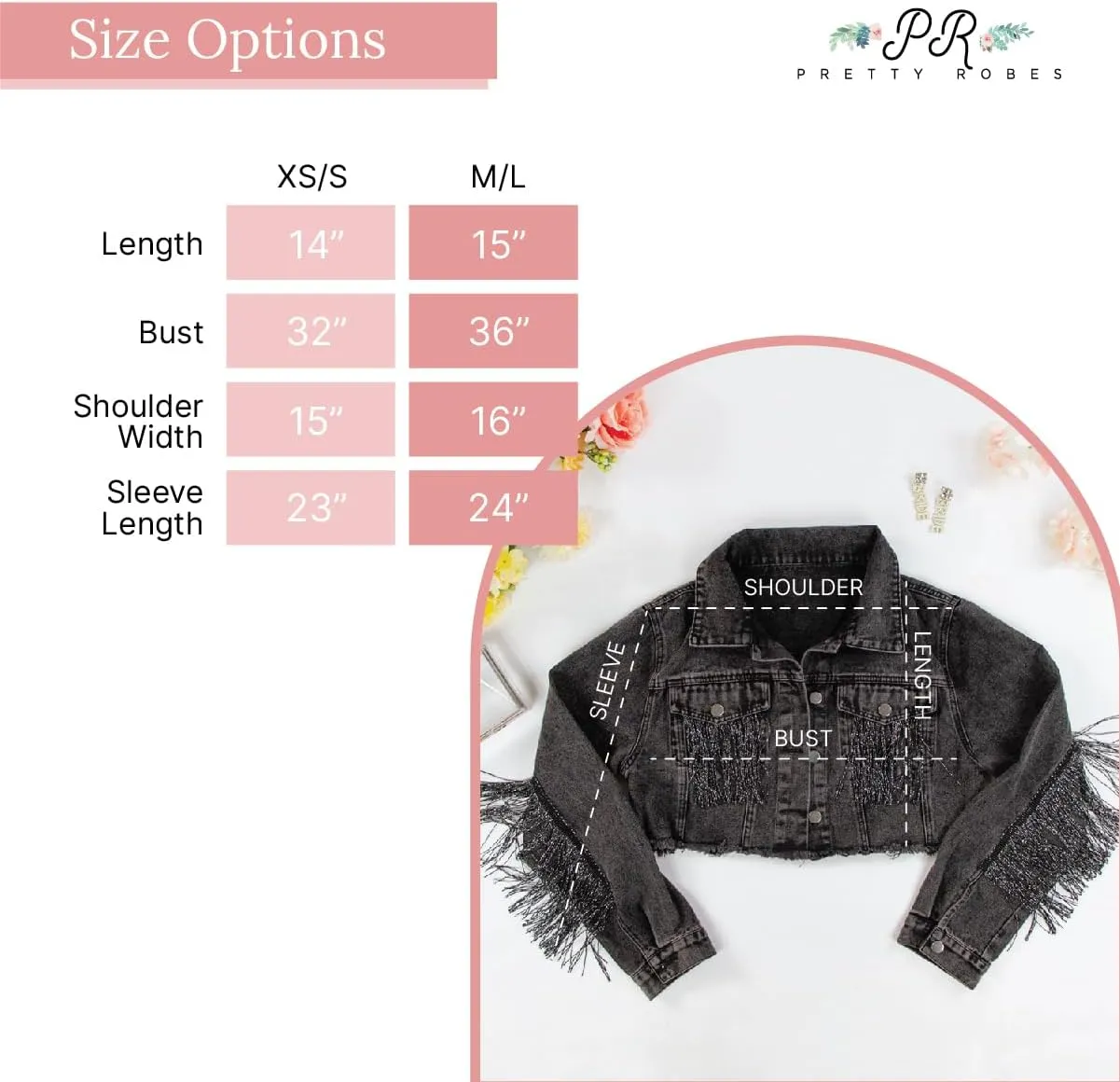 Elegant Fringe Cropped Denim Jacket for Women – Modern Cropped Silhouette & Comfortable Distressed Fabric