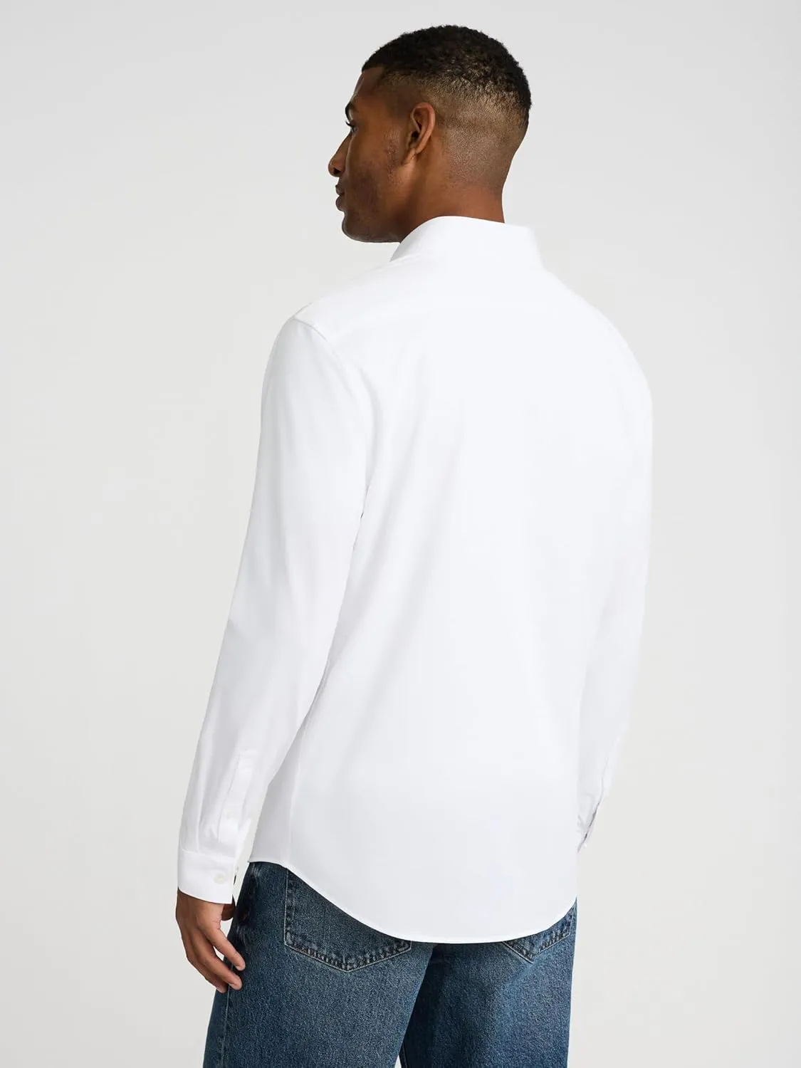 EXPRESS Mens Long Sleeve Slim Modern Tech 1MX Dress Shirt