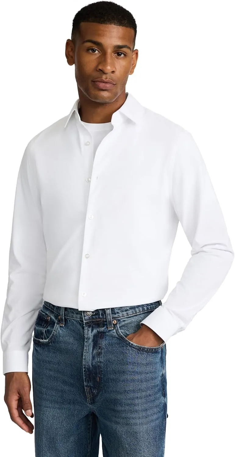 EXPRESS Mens Long Sleeve Slim Modern Tech 1MX Dress Shirt