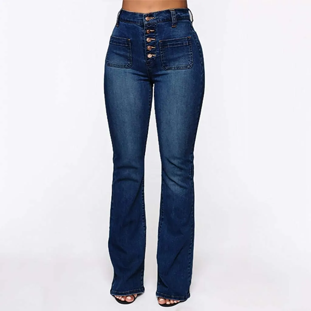 Flare Jeans for Women High Waisted Bell Bottom Jeans Stretch Slimming Denim Pants Vintage Stretch Wide Leg Jeans