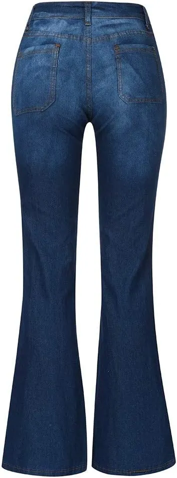 Flare Jeans for Women High Waisted Bell Bottom Jeans Stretch Slimming Denim Pants Vintage Stretch Wide Leg Jeans