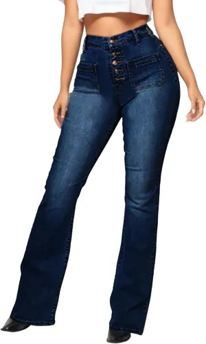 Flare Jeans for Women High Waisted Bell Bottom Jeans Stretch Slimming Denim Pants Vintage Stretch Wide Leg Jeans