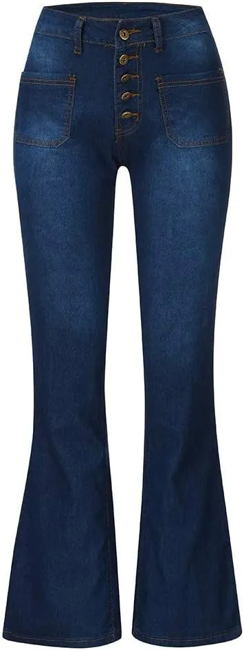 Flare Jeans for Women High Waisted Bell Bottom Jeans Stretch Slimming Denim Pants Vintage Stretch Wide Leg Jeans