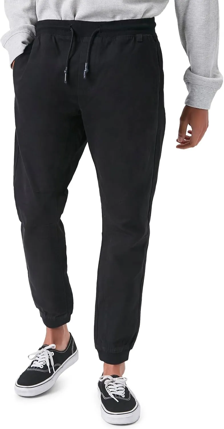Forever 21 Men's Twill Drawstring Joggers