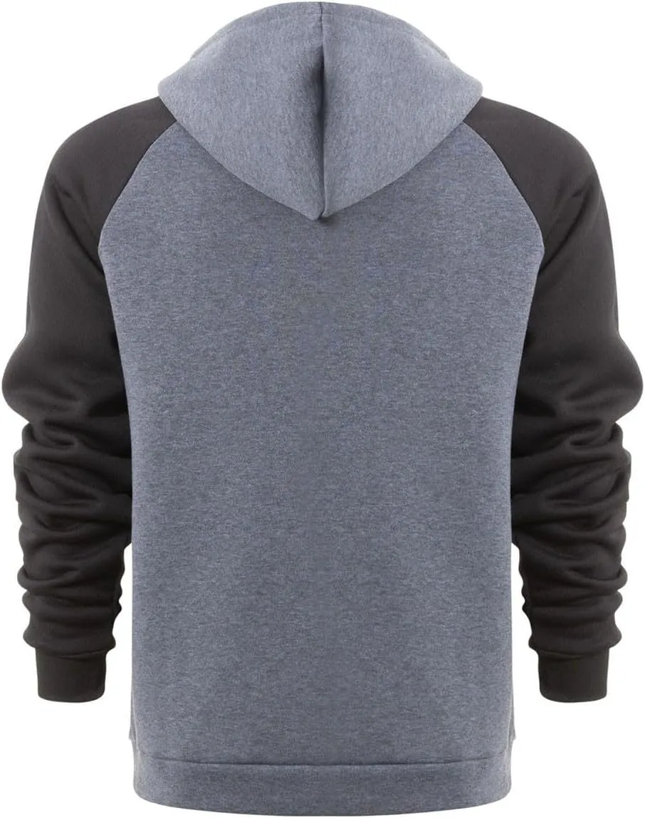 Full Zip Hoodies for Men Personalized Blank Hoodie Warm Big and Tall Sweater