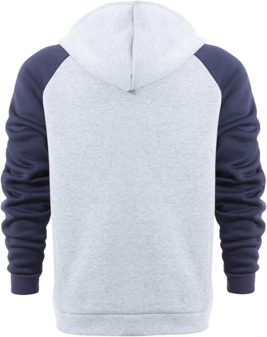 Full Zip Hoodies for Men Personalized Blank Hoodie Warm Big and Tall Sweater