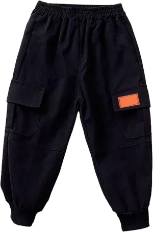Girls Sweatpants Elastic Waist Joggers Loose Fit Athletic Pants with Pockets Kids Baggy Sports Workout Trousers