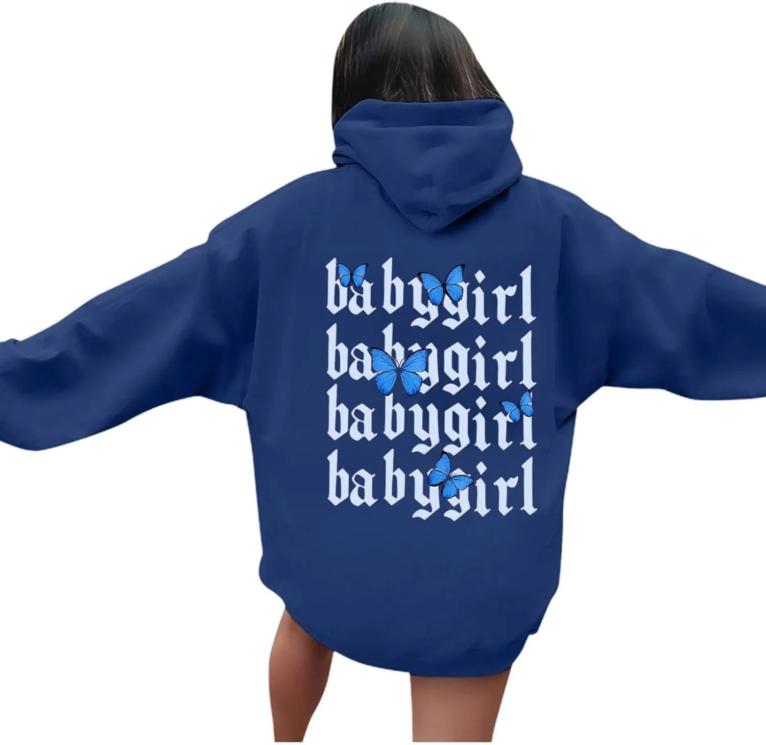 Graphic Hoodie for Women Casual Long Sleeve Cute Hoodies Printed Drawstring Oversized Pullover Hooded Sweatshirt